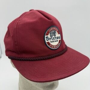 Brixton Mfg. Co Supply Maroon Red Snapback Hat Adjustable Indian Logo